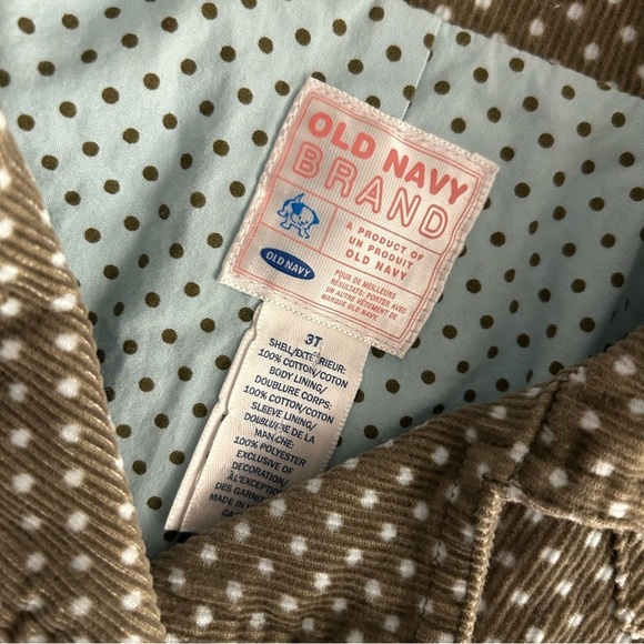 ❤️ Old navy girl jacket corduroy polka dots bow 3T - Picture 5 of 9